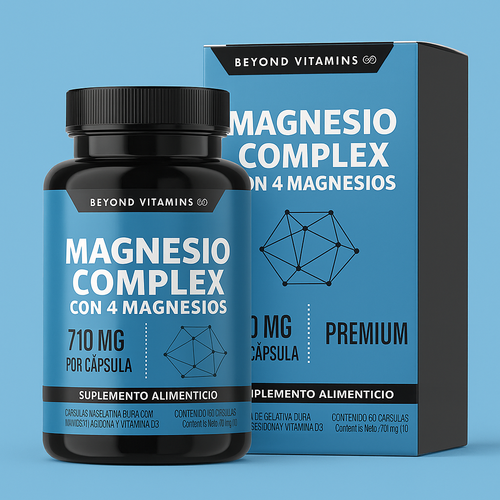 Magnesio Complex 4 en 1 (Citrato, Glicinato, Gluconato, Óxido) | 710mg | 60 Cápsulas